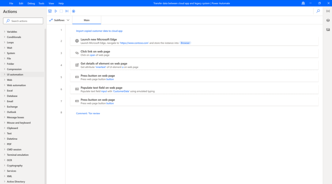 Update manual entry with Power Automate